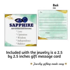 Blue Sapphire Heart Stud Earrings - Uniquelan Jewelry