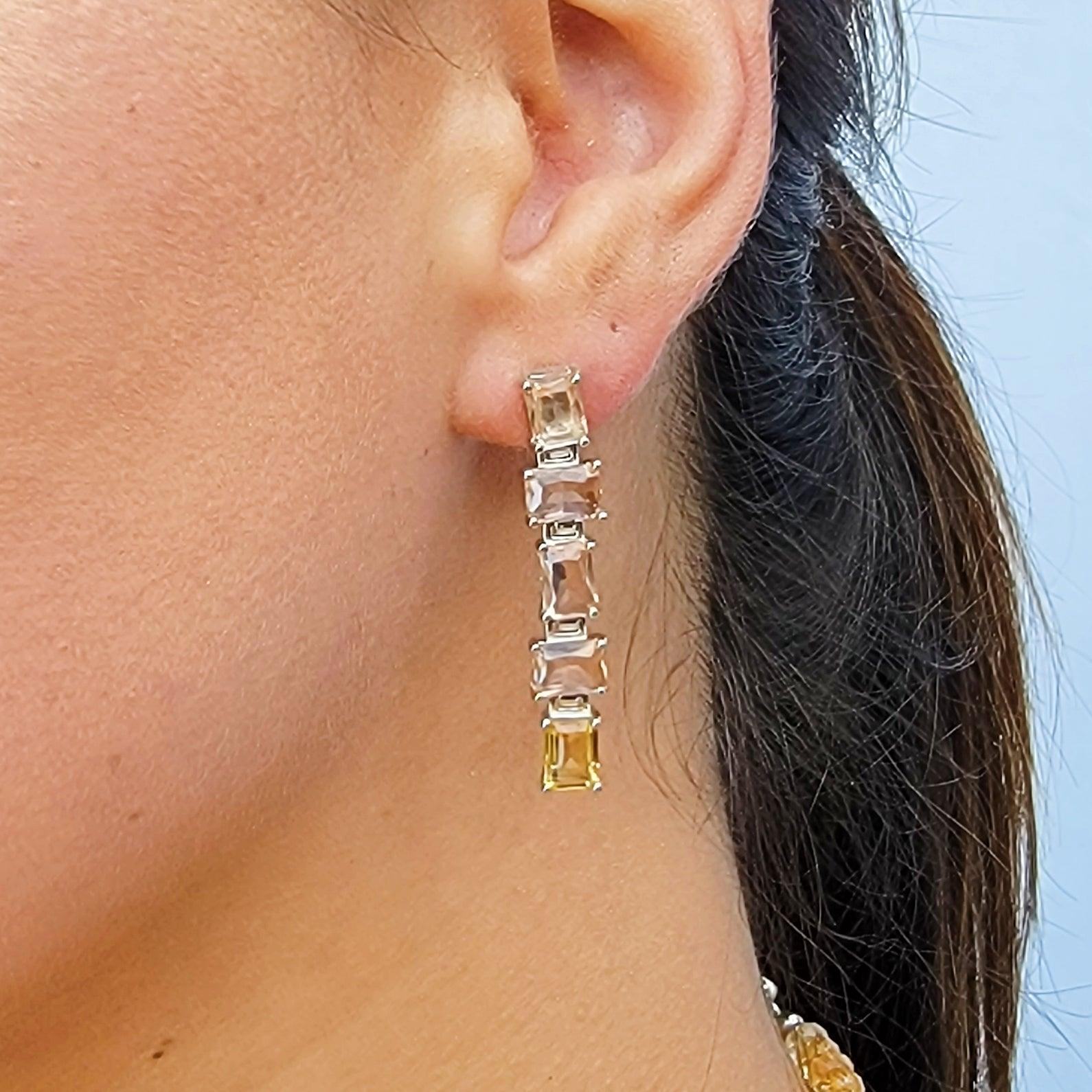 Citrine Signature Drop Earrings - Uniquelan Jewelry