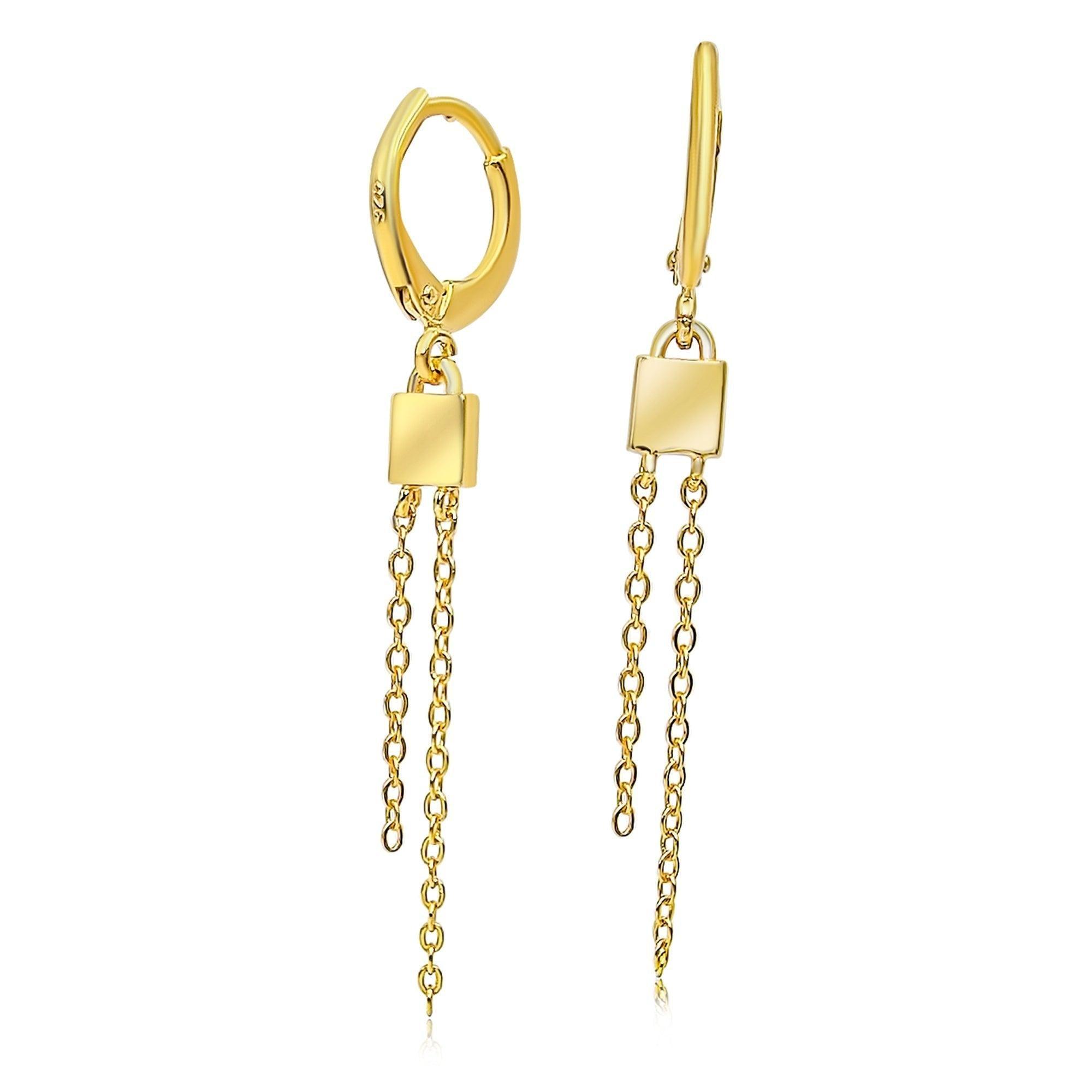 Double Chain Drop Earrings - Uniquelan Jewelry
