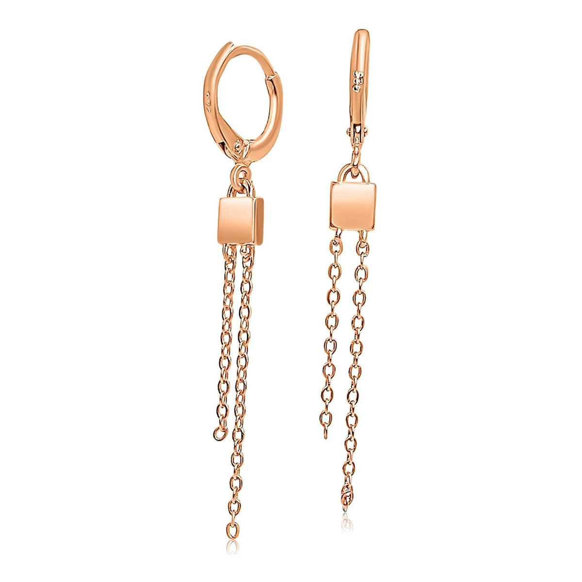Double Chain Drop Earrings - Uniquelan Jewelry