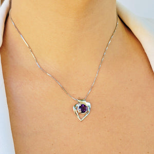 Genuine Amethyst Heart Necklace - Uniquelan Jewelry