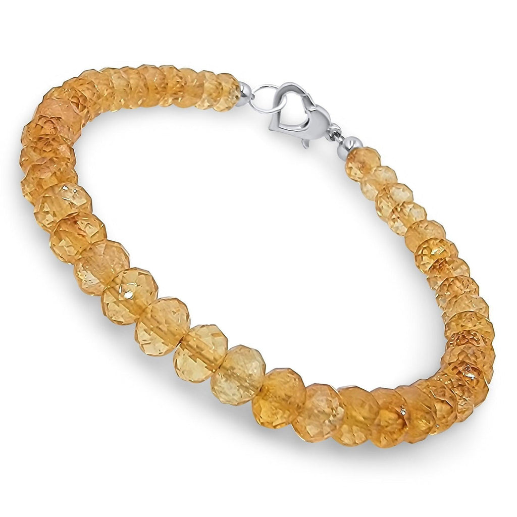 Genuine Citrine Heart Strand Bracelet