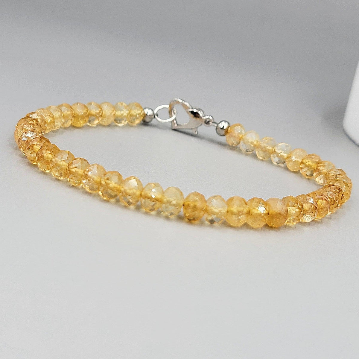 Genuine Citrine Heart Strand Bracelet - Uniquelan Jewelry