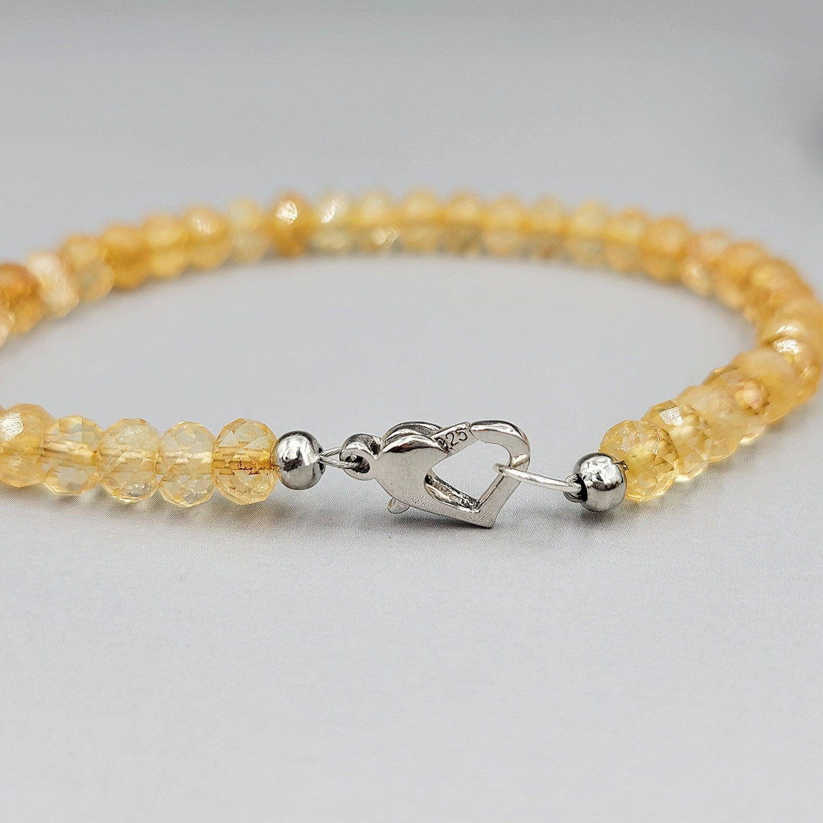 Genuine Citrine Heart Strand Bracelet - Uniquelan Jewelry