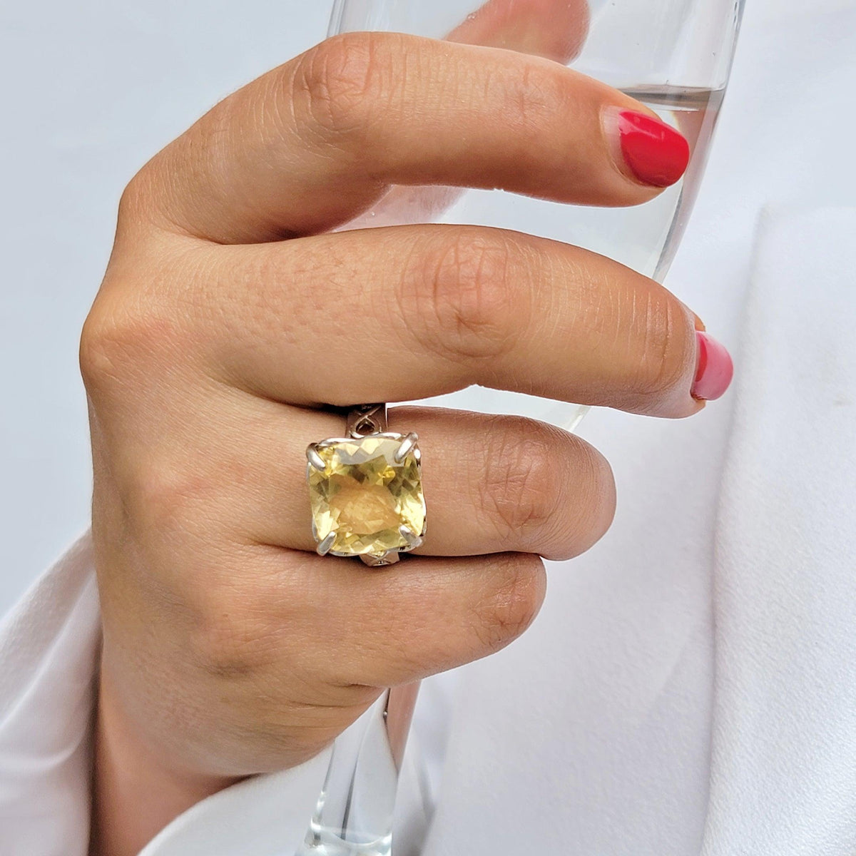 Genuine Citrine Infinity Ring - Uniquelan Jewelry