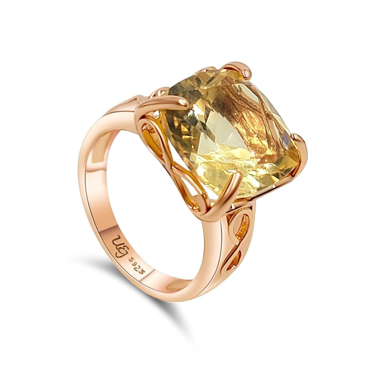 Genuine Citrine Infinity Ring - Uniquelan Jewelry
