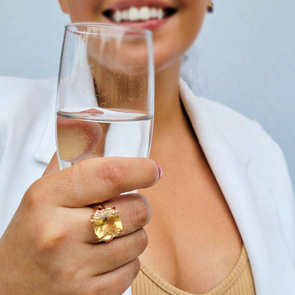 Genuine Citrine Infinity Ring - Uniquelan Jewelry