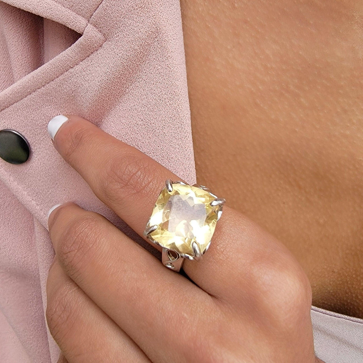 Genuine Citrine Infinity Ring - Uniquelan Jewelry