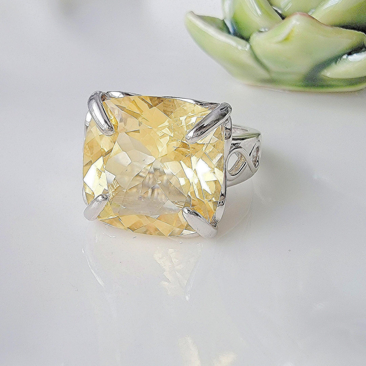 Genuine Citrine Infinity Ring - Uniquelan Jewelry