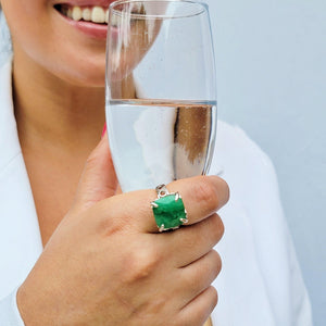 Genuine Emerald Infinity Ring - Uniquelan Jewelry
