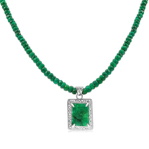 Genuine Emerald Pendant Necklace - Uniquelan Jewelry