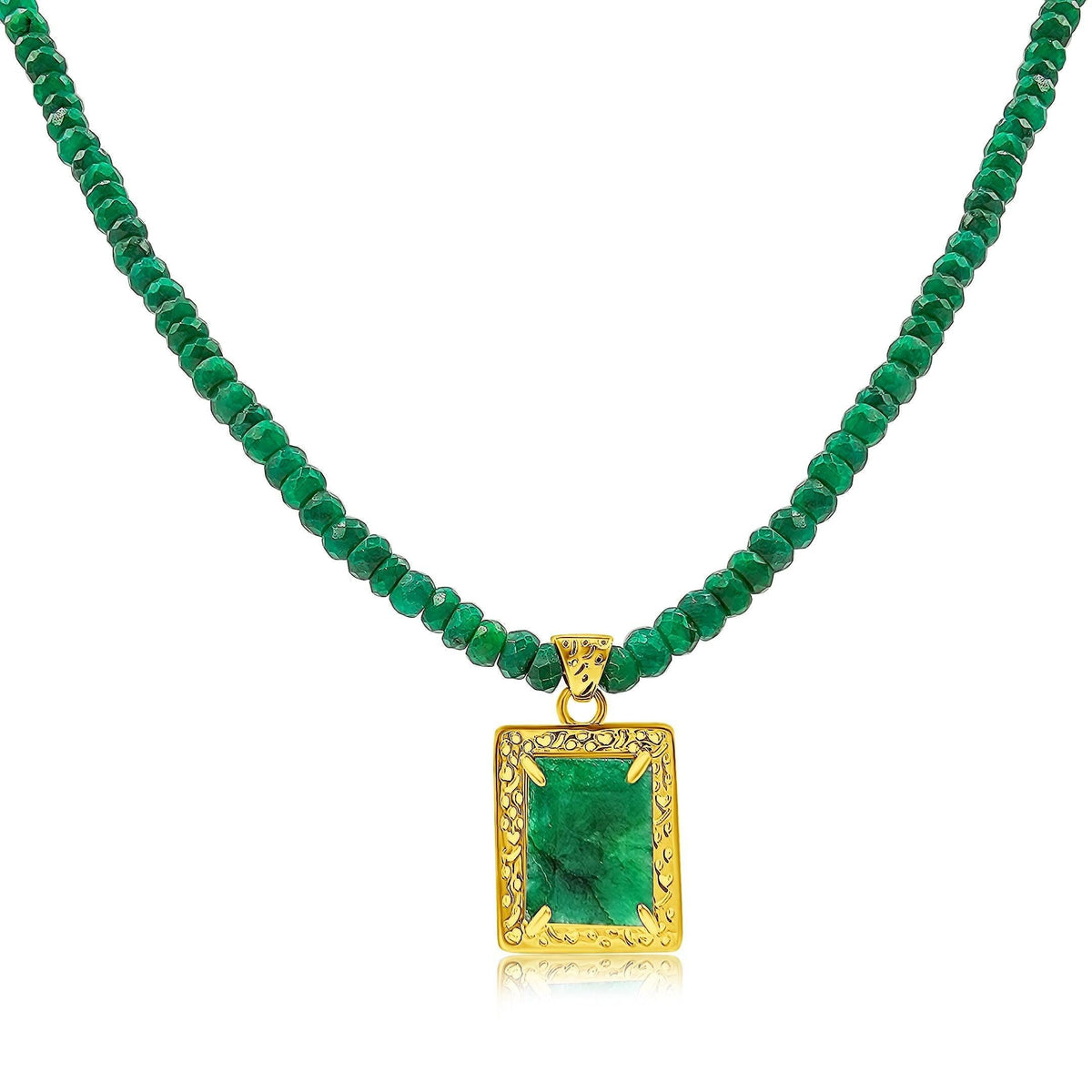 Genuine Emerald Pendant Necklace - Uniquelan Jewelry