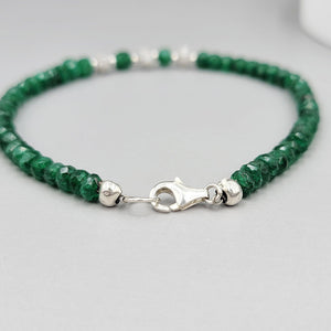 Genuine Emerald Raw Diamond Bracelet - Uniquelan Jewelry