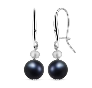Genuine Freshwater Black pearl drop earrings - Uniquelan Jewelry