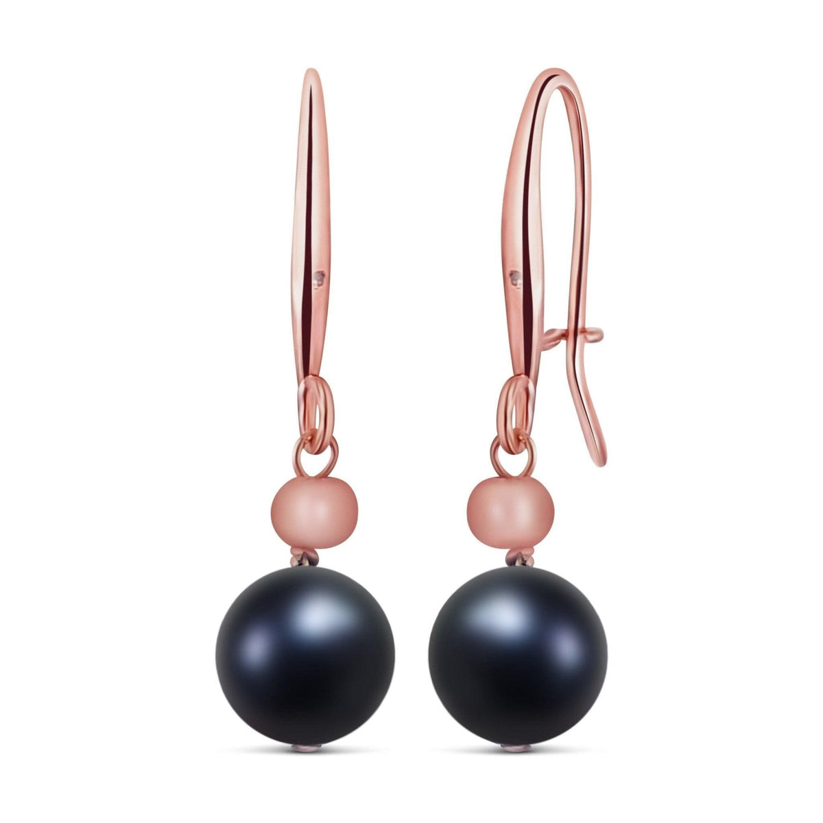 Genuine Freshwater Black pearl drop earrings - Uniquelan Jewelry