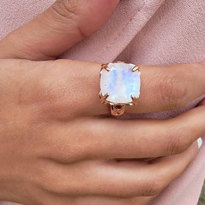 Genuine Moonstone Infinity Ring - Uniquelan Jewelry