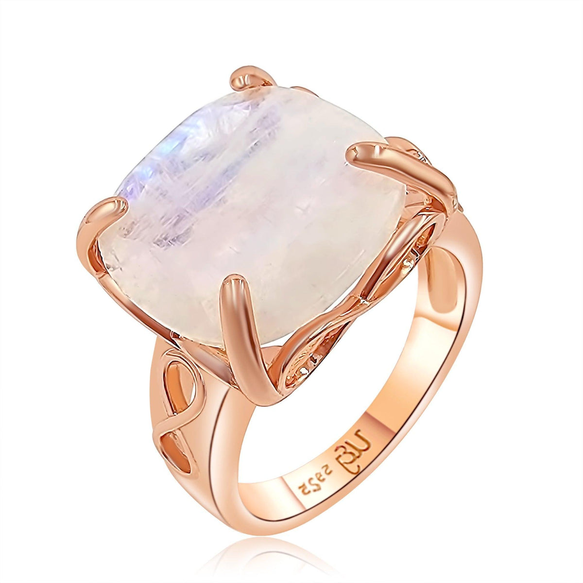 Genuine Moonstone Infinity Ring - Uniquelan Jewelry