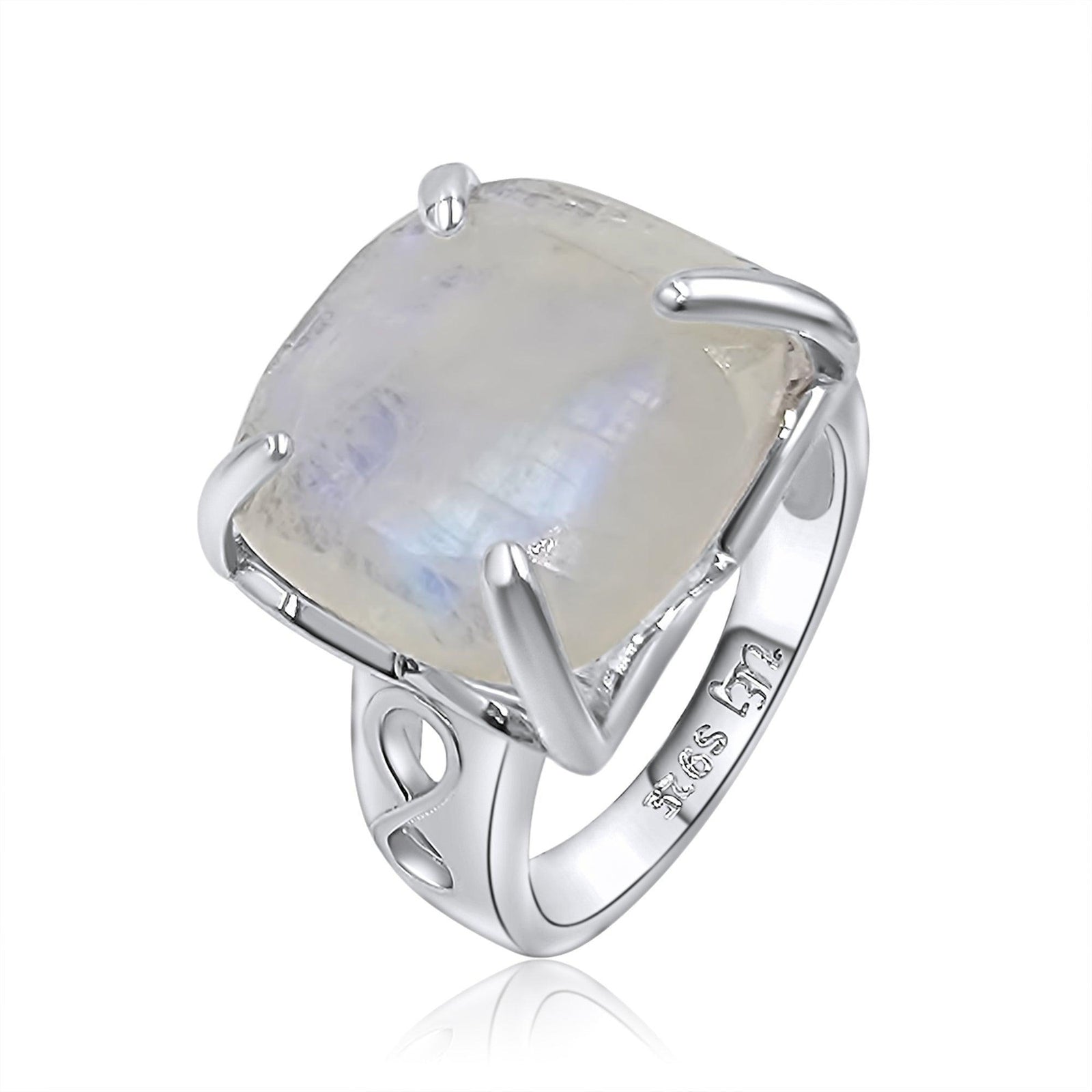 Genuine Moonstone Infinity Ring - Uniquelan Jewelry