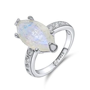 Genuine Moonstone Marquise Ring - Uniquelan Jewelry
