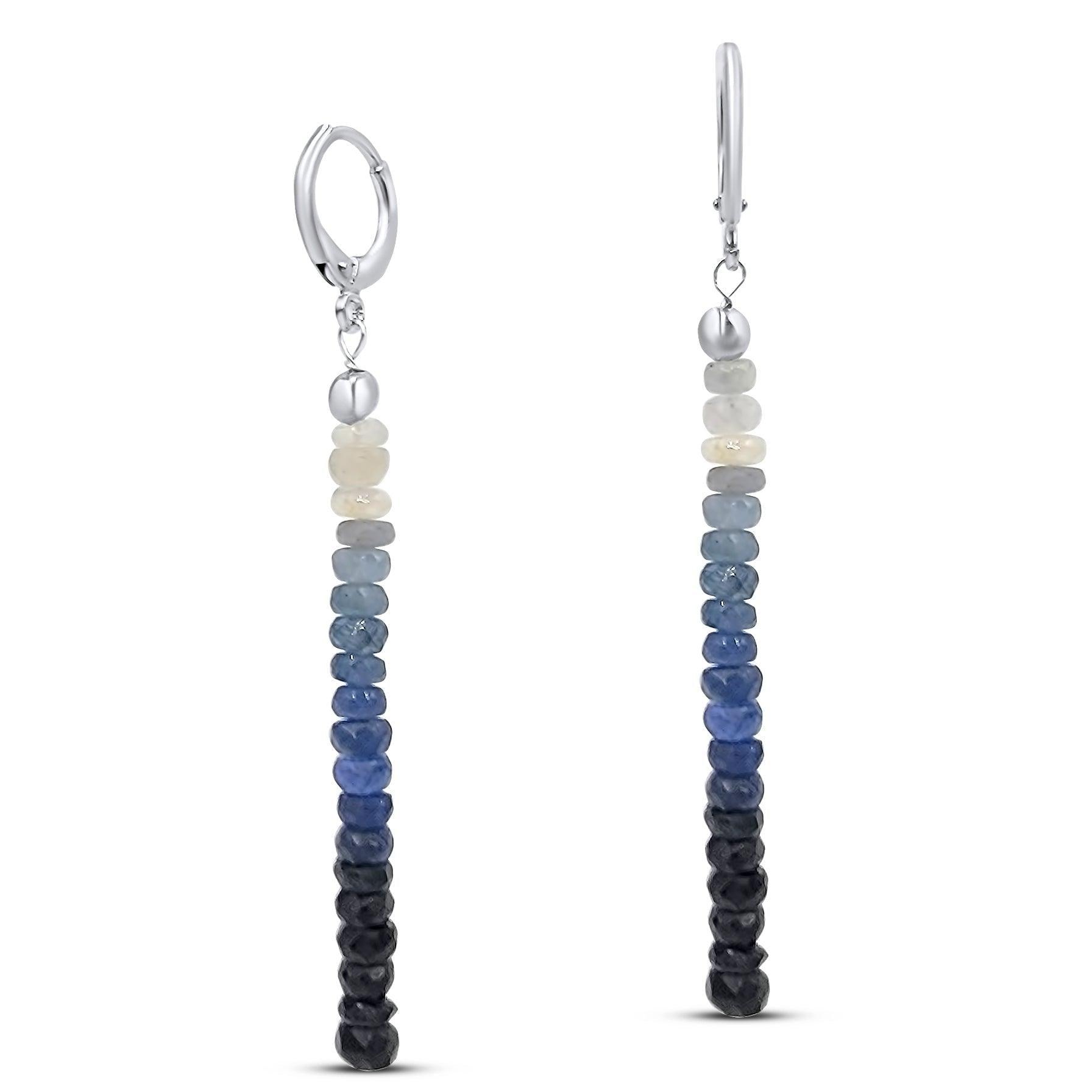 Genuine Ombre Sapphire Earrings - Uniquelan Jewelry