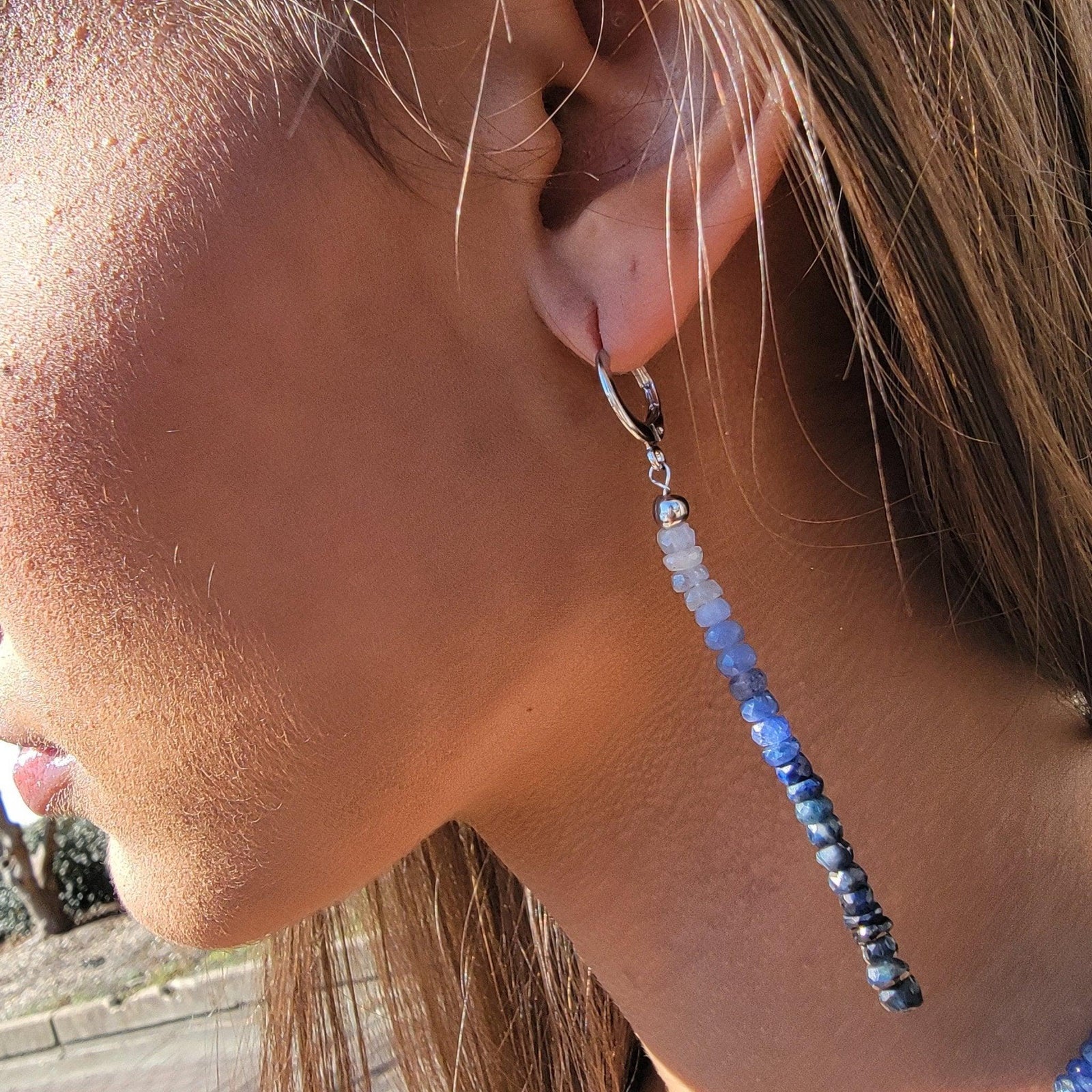 Genuine Ombre Sapphire Earrings - Uniquelan Jewelry