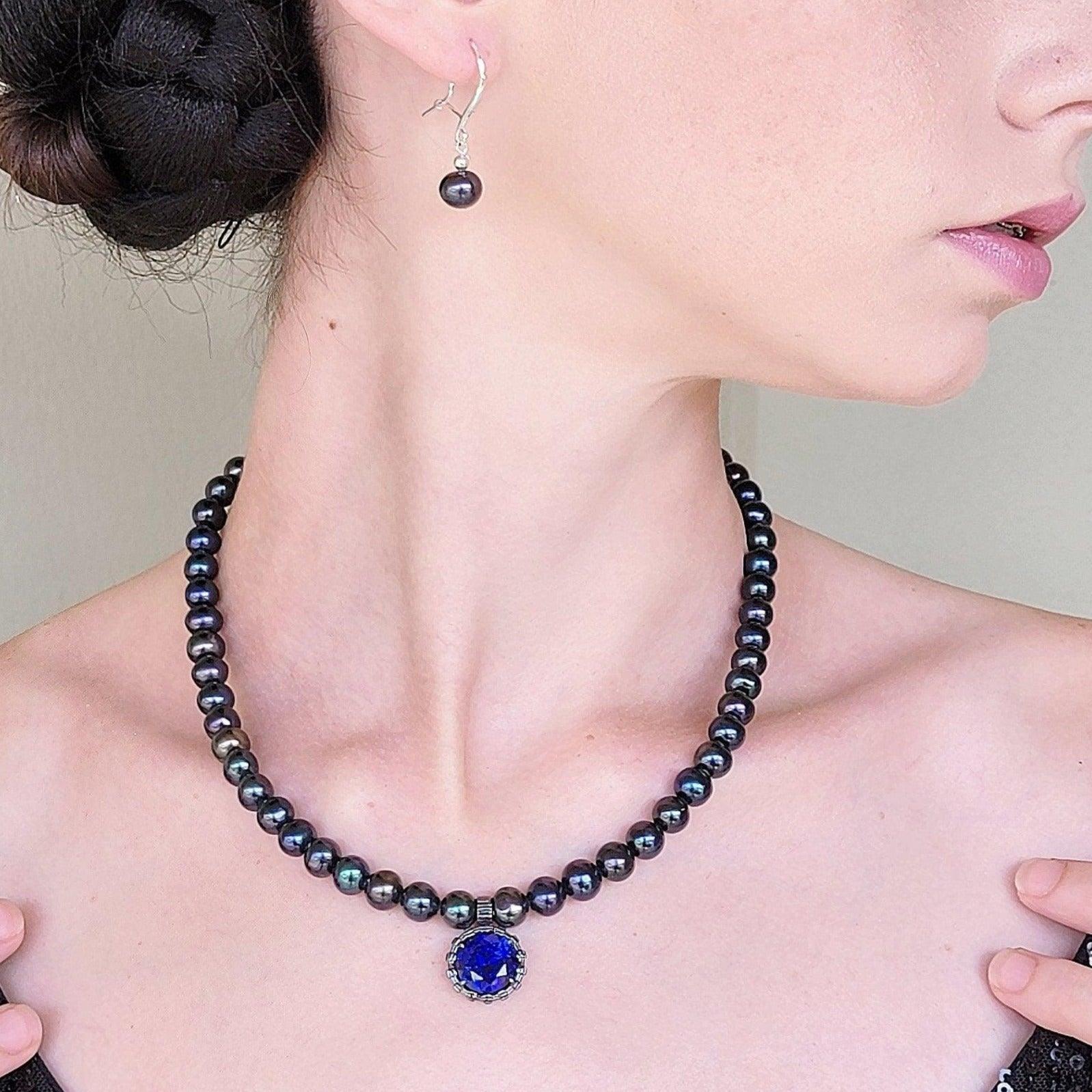 Genuine Pearl Sapphire Jewelry Set - Uniquelan Jewelry