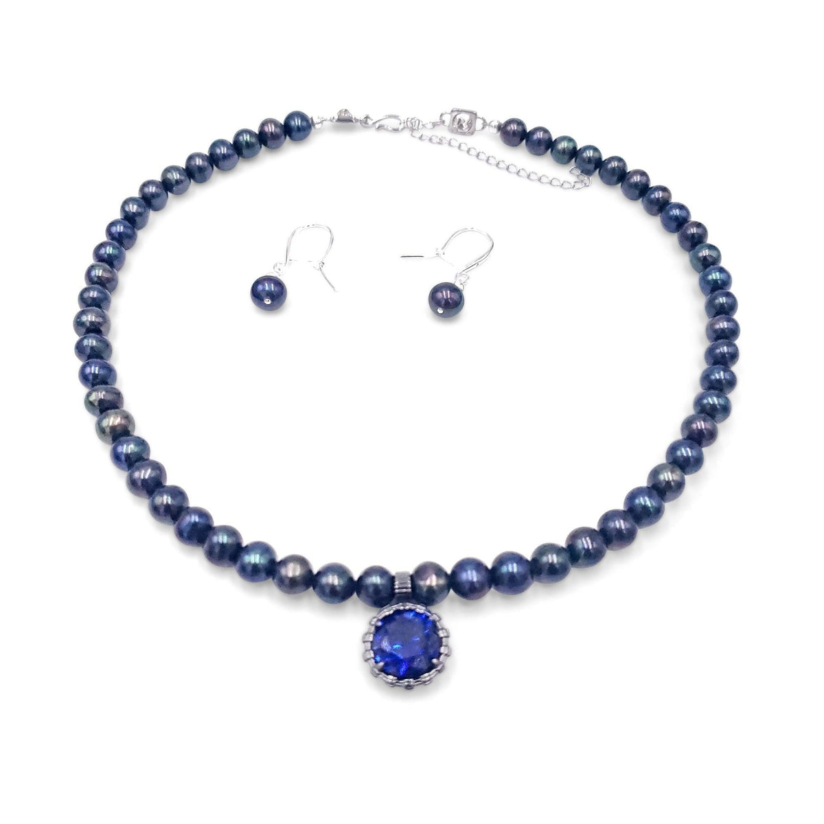 Genuine Pearl Sapphire Jewelry Set - Uniquelan Jewelry