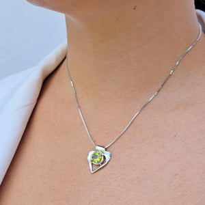 Genuine Peridot Heart Necklace - Uniquelan Jewelry