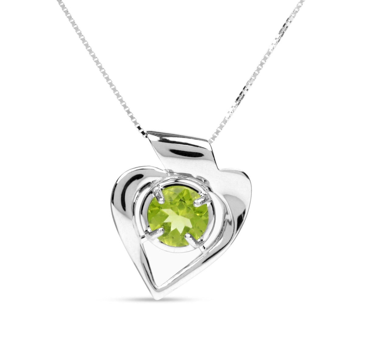 Genuine Peridot Heart Necklace - Uniquelan Jewelry