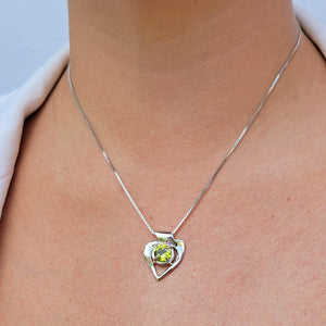 Genuine Peridot Heart Necklace - Uniquelan Jewelry