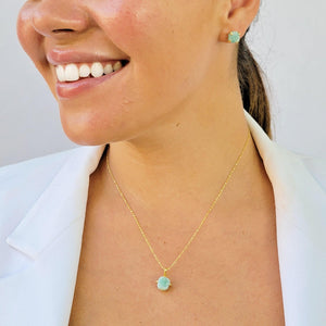 Genuine Raw Amazonite Necklace - Uniquelan Jewelry
