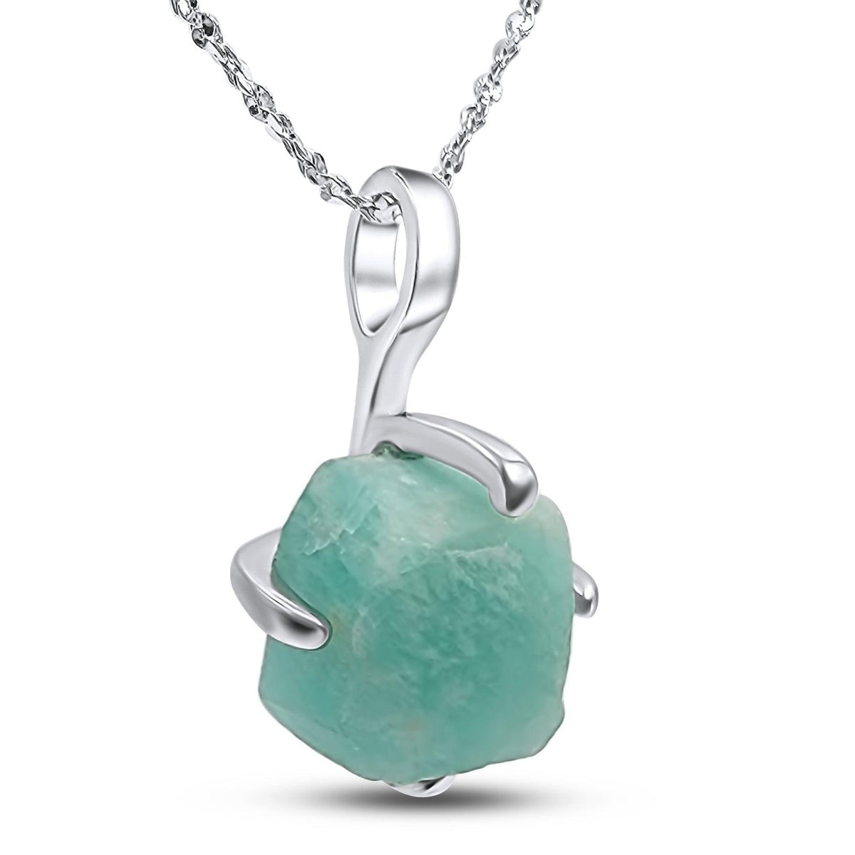 Genuine Raw Amazonite Necklace - Uniquelan Jewelry