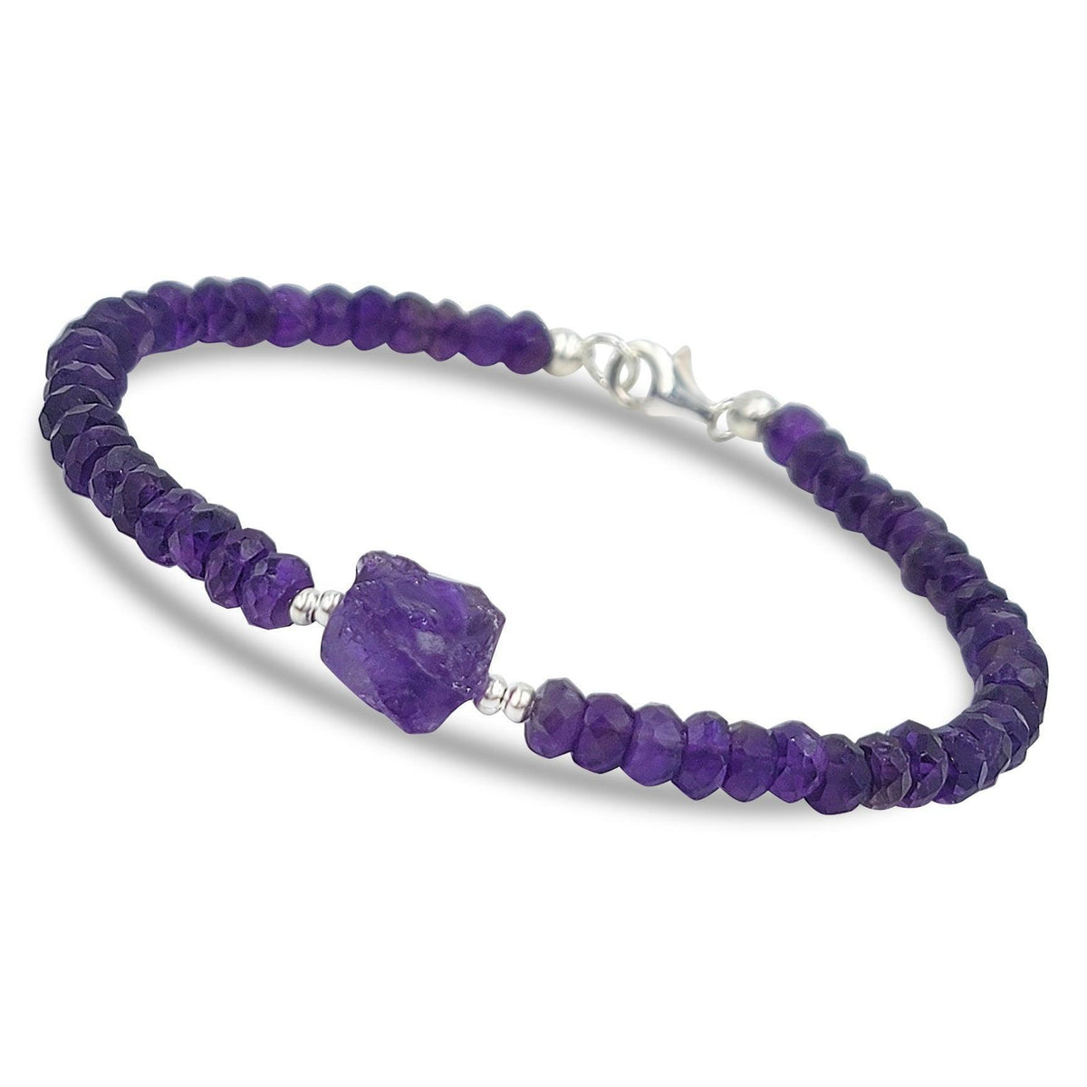 Genuine Raw Amethyst Strand Bracelet - Uniquelan Jewelry