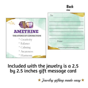 Genuine Raw Ametrine Jewelry Set - Uniquelan Jewelry