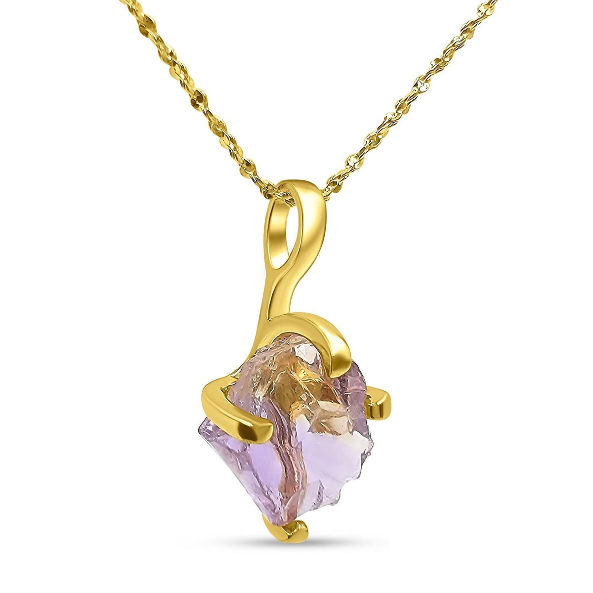 Genuine Raw Ametrine Necklace - Uniquelan Jewelry