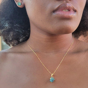 Genuine Raw Apatite Necklace - Uniquelan Jewelry