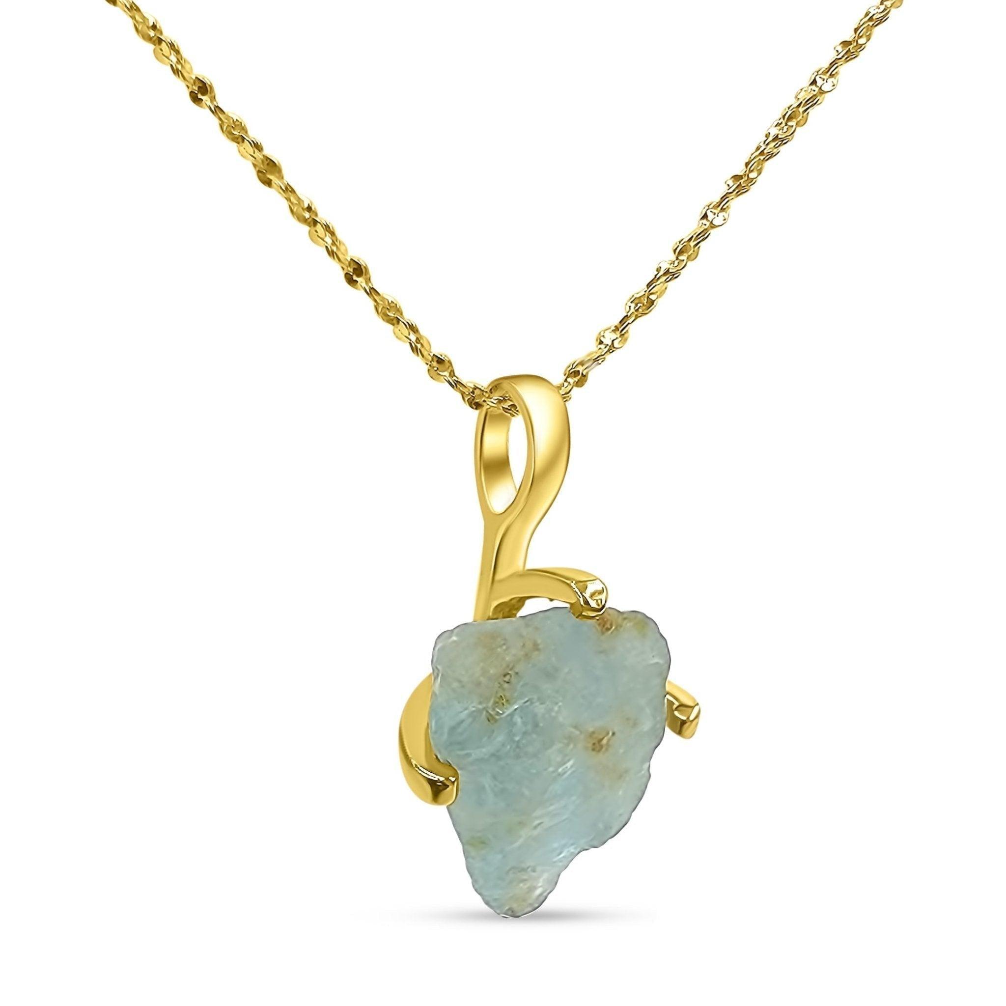 Raw Aquamarine Necklace - The Cool Store Gallery