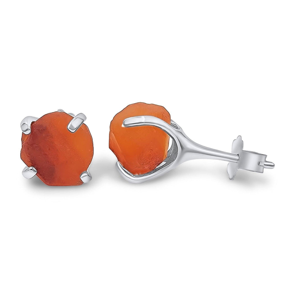 Genuine Raw Carnelian Earrings - Uniquelan Jewelry