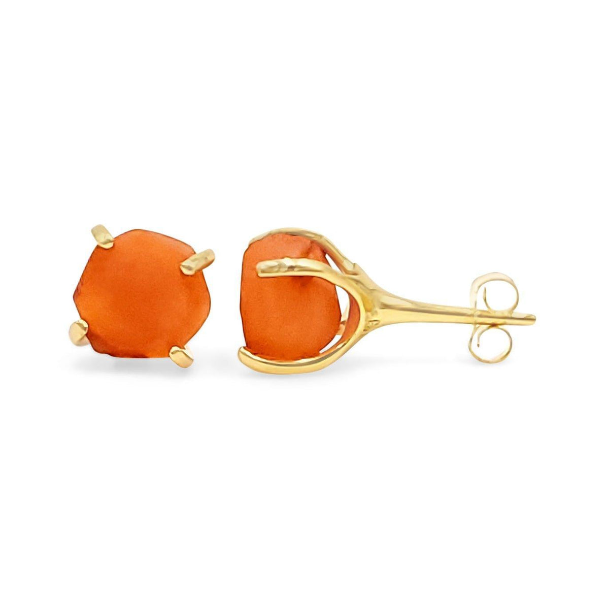 Genuine Raw Carnelian Earrings - Uniquelan Jewelry