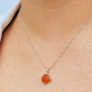 Raw Carnelian Pendant Necklace - Uniquelan Jewelry