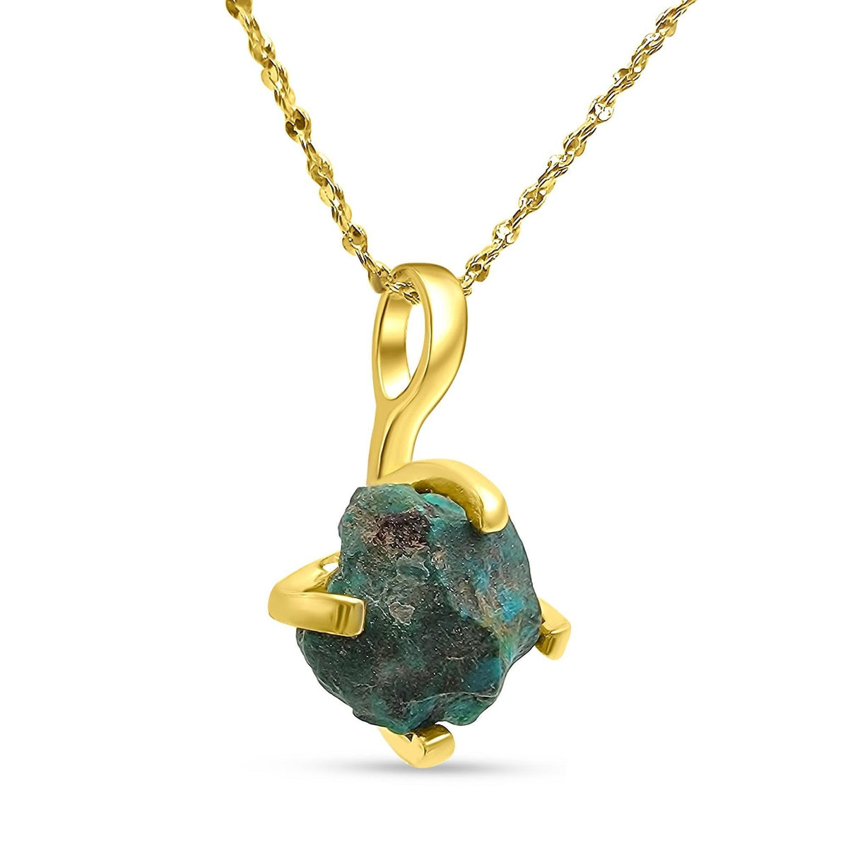 Genuine Raw Chrysocolla Necklace - Uniquelan Jewelry