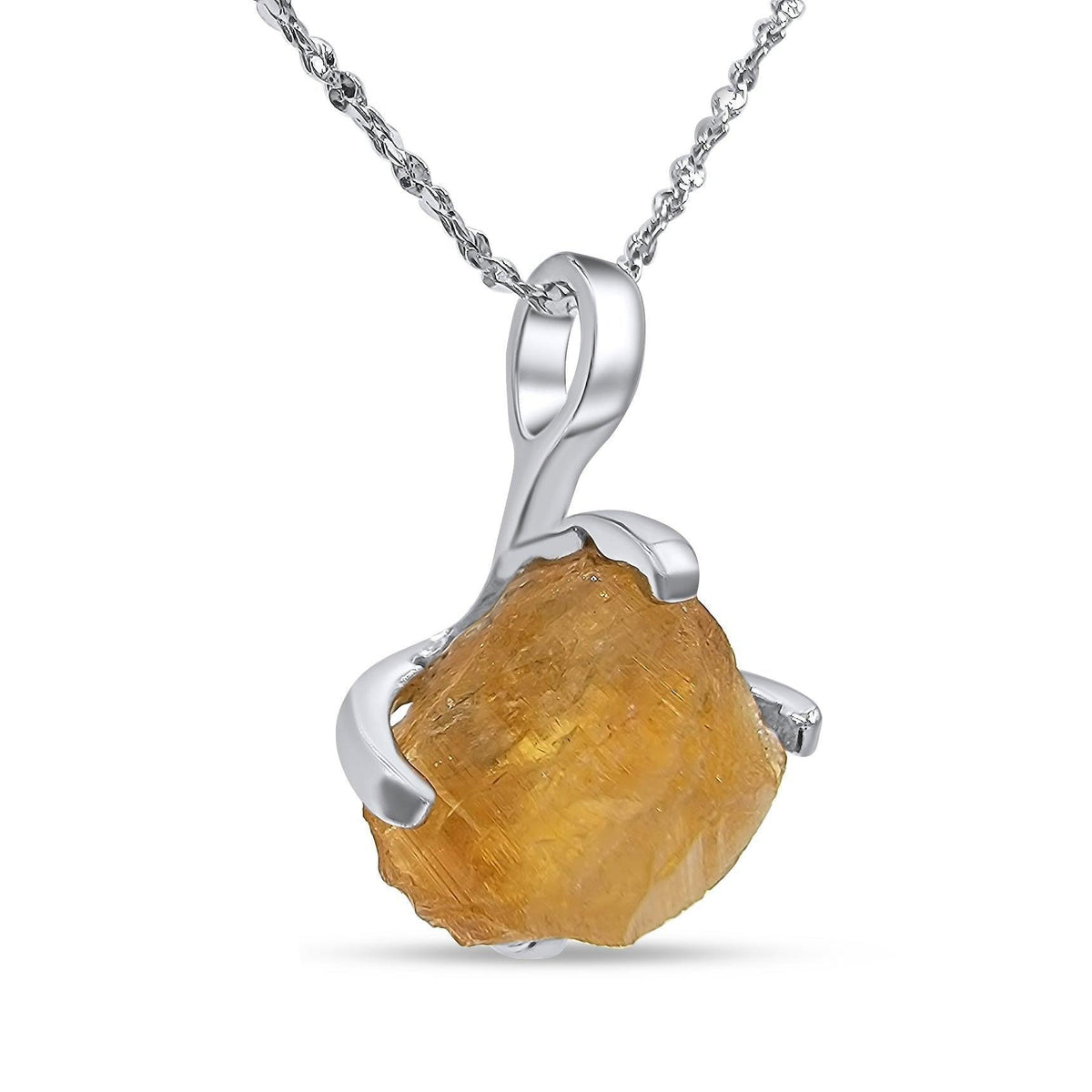 Genuine Raw Citrine Necklace - Uniquelan Jewelry