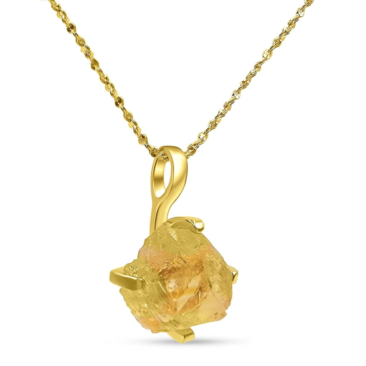 Genuine Raw Citrine Necklace - Uniquelan Jewelry