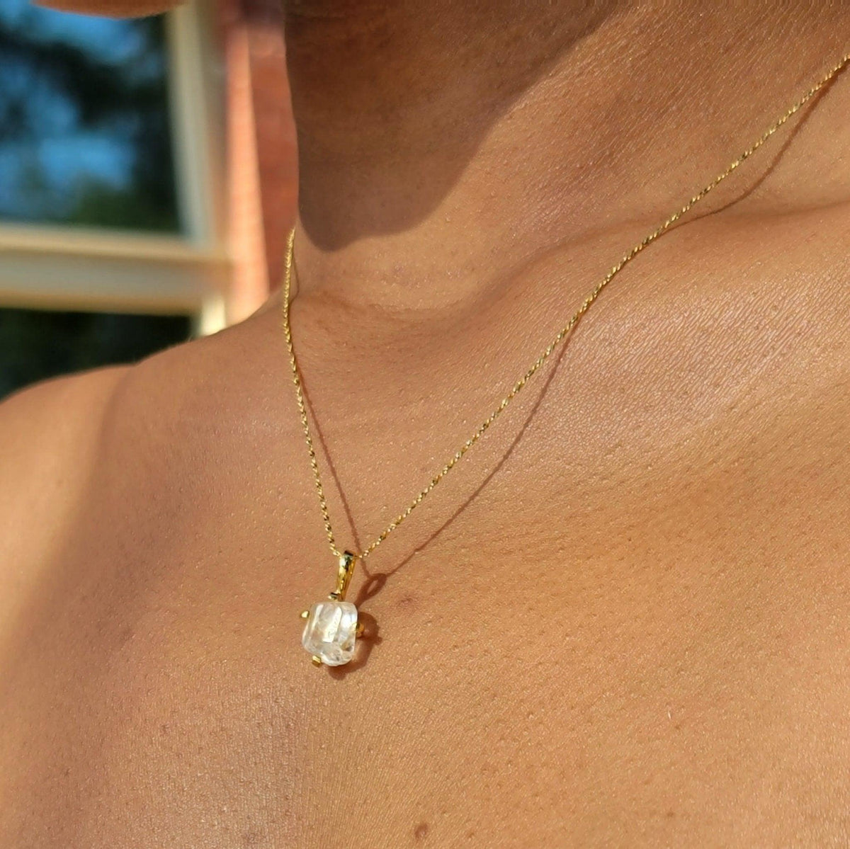 Genuine Raw Clear Quartz Pendant - Uniquelan Jewelry