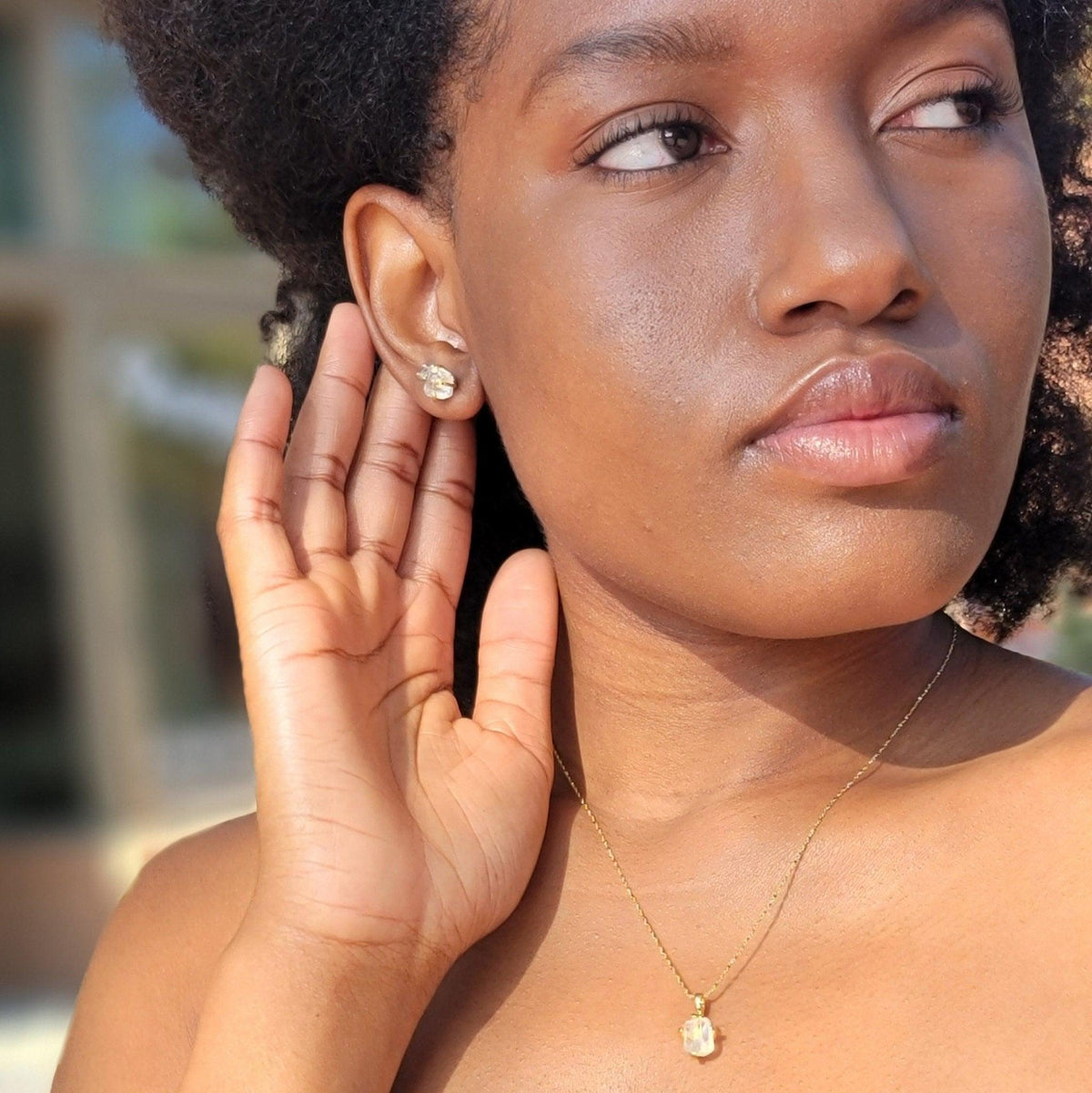 Genuine Raw Clear Quartz Pendant - Uniquelan Jewelry