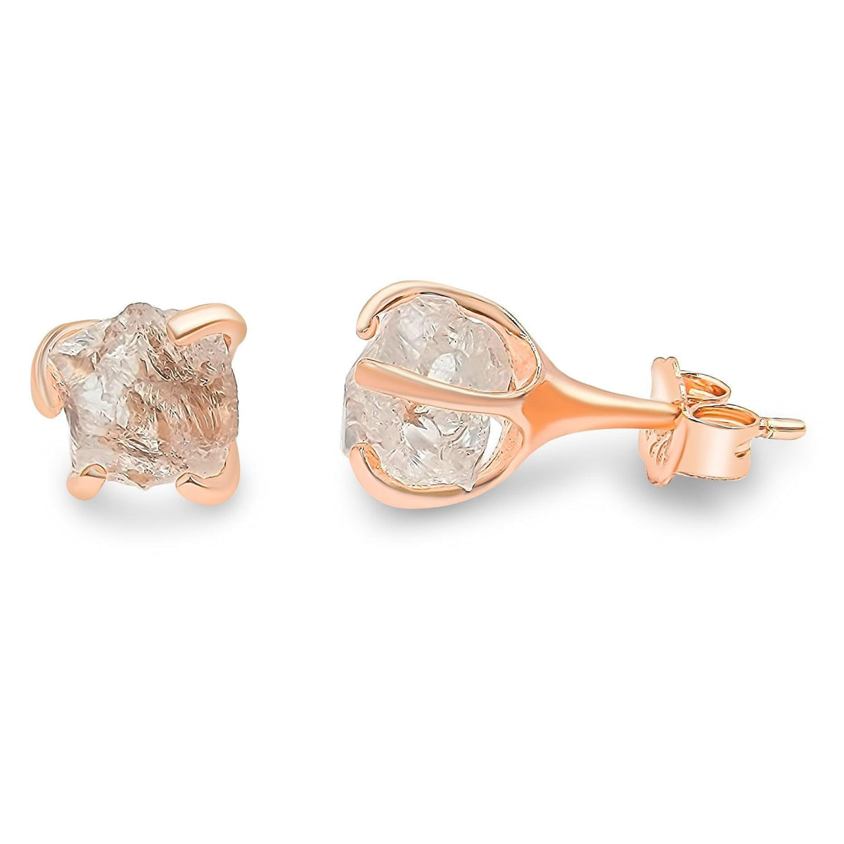 Raw Clear Quartz Stud Earrings - Uniquelan Jewelry