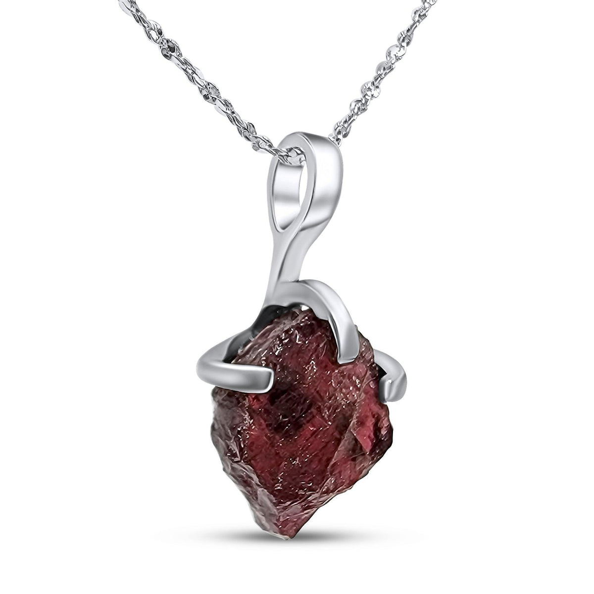 Raw Garnet Necklace Earring Set - Uniquelan Jewelry