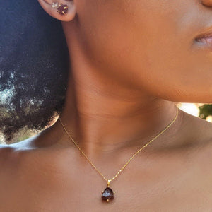 Genuine Raw Garnet Necklace - Uniquelan Jewelry