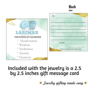 Genuine Raw Larimar Necklace - Uniquelan Jewelry