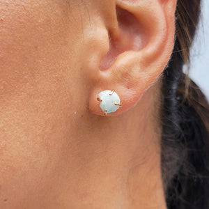 Genuine Raw Larimar Stud Earrings - Uniquelan Jewelry